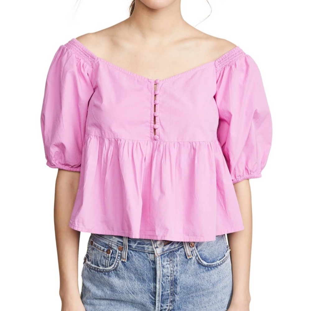 Free people Veronica sweetheart peplum orchid NWT